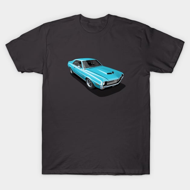 AMC Javelin in Big Bad Blue T-Shirt by candcretro